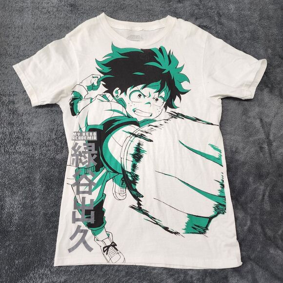 My Hero Academia Funimation Men's White Green Black Black T-Shirt Japan Size M - Picture 1 of 9